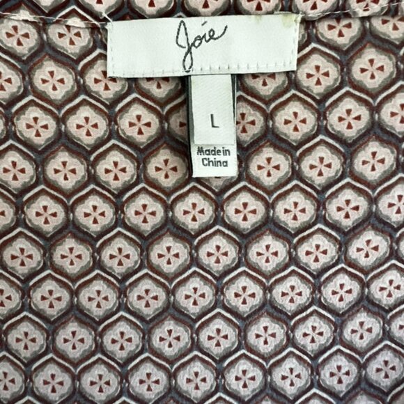 JOIE Silk Printed Blouse Top Size M | Career Chic Work Office Lunch Capsule - Picture 8 of 11
